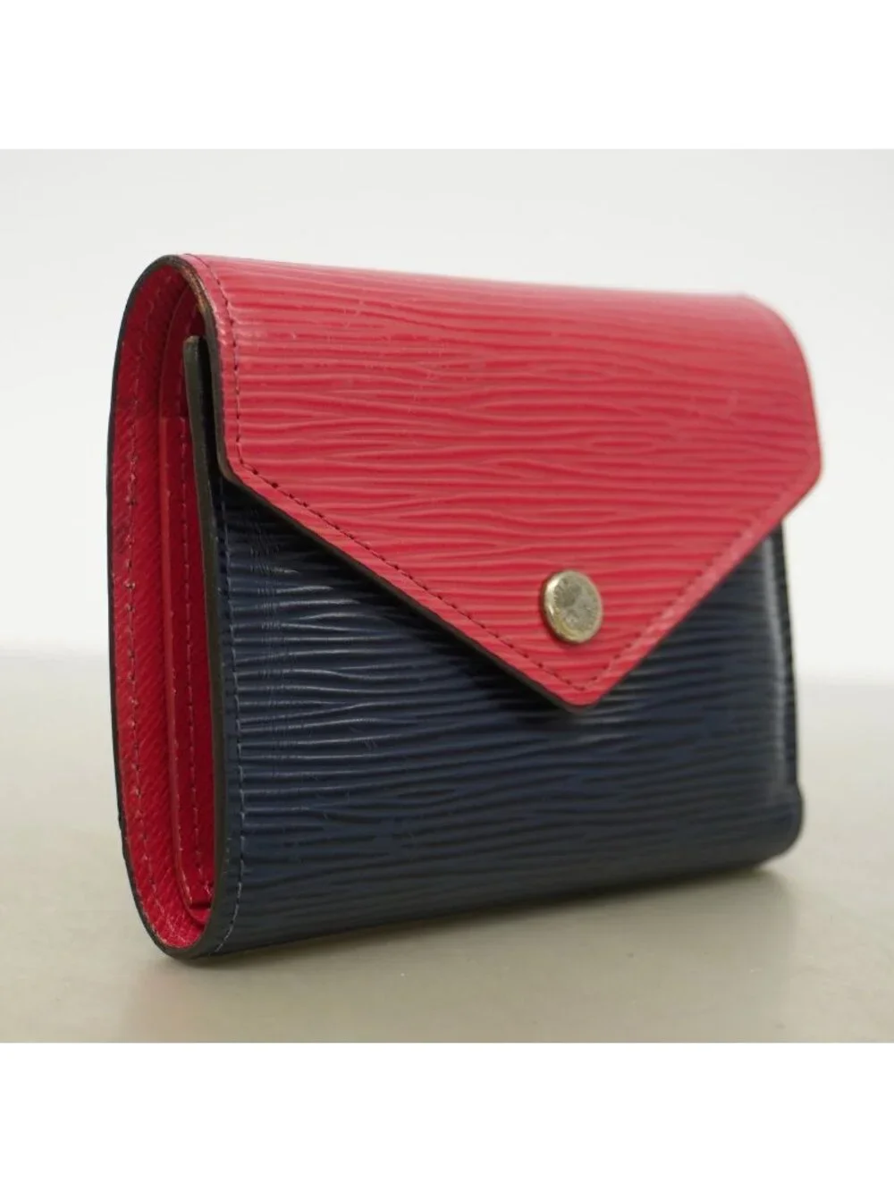 Louis Vuitton Trifold Wallet Epi Portefeuille Victorine Pink Andigo Blue